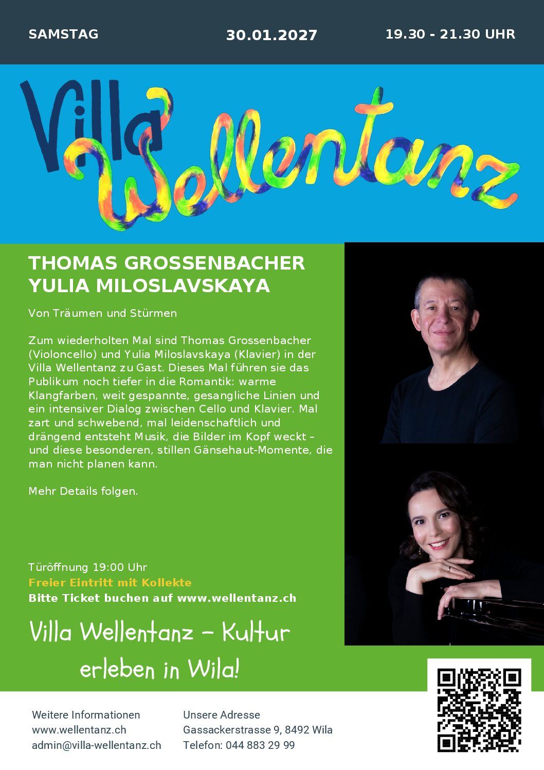 Thomas Grossenbacher, Violoncello & Yulia Miloslavskaya, Piano